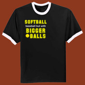 Mens Ringer T "Bigger Balls"